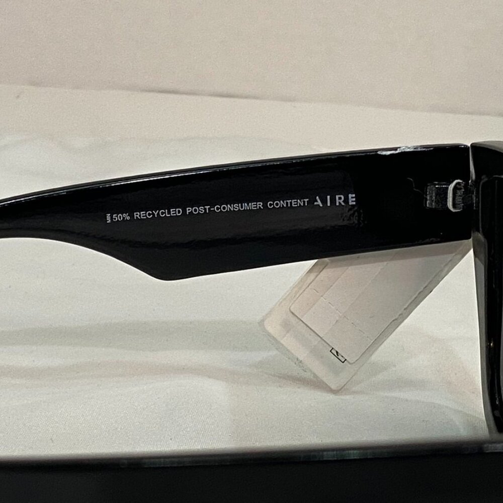 Aire Haedus Oversized Square Cat-Eye Sunglasses Black Smoke Mono NWOT - Picture 2 of 10